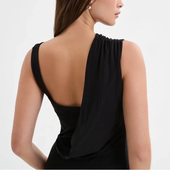 Marcella NYC Laurel Gown Dress Black European Jersey High Stretch Small - Picture 7 of 15